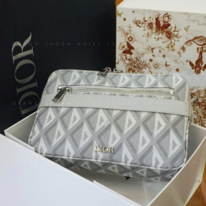 Túi Đeo Chéo Nam Dior Pouch With Strap CD Diamond Canvas (TC-7)