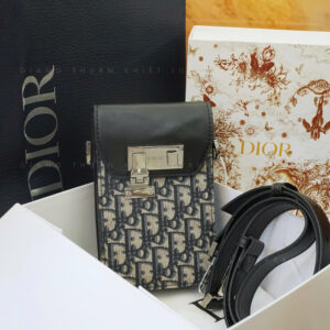 Túi Đeo Chéo Nam Dior Pouch With Strap CD Diamond Canvas (TC-8)